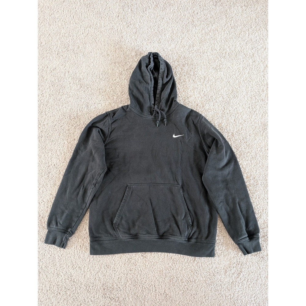 Nike Hoodie Men's XL Extra Large Y2K Small Swoosh Blue Tag‎ Pullover Black
